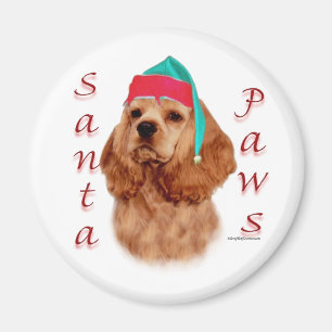 Cocker Spaniel (red) Santa Paws Magnet