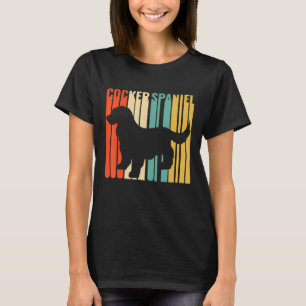 Cocker Spaniel Retro 1970s Dog Silhouette Cocker S T-Shirt