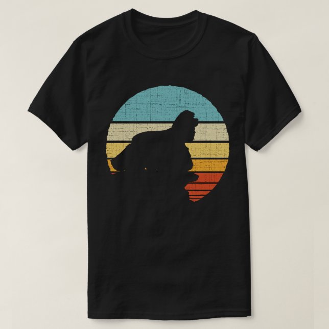  Cocker Spaniel Retro Vintage Dog Puppy Owner   T-Shirt (Design Front)
