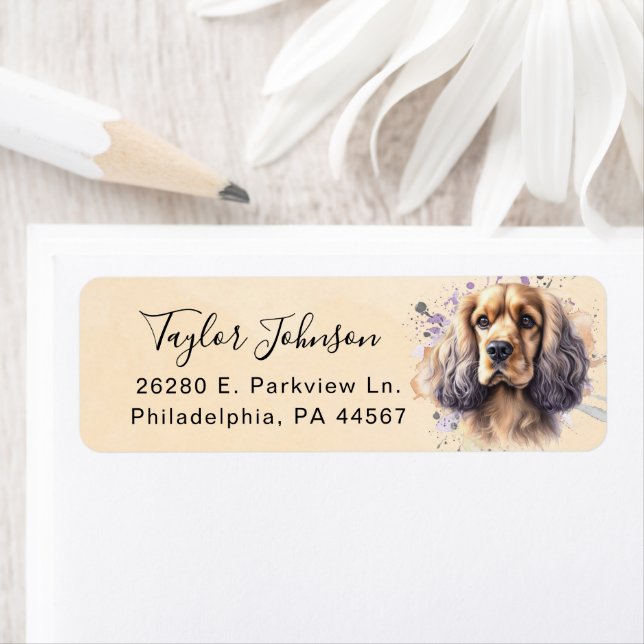 Cocker Spaniel Return Address Label (Insitu)