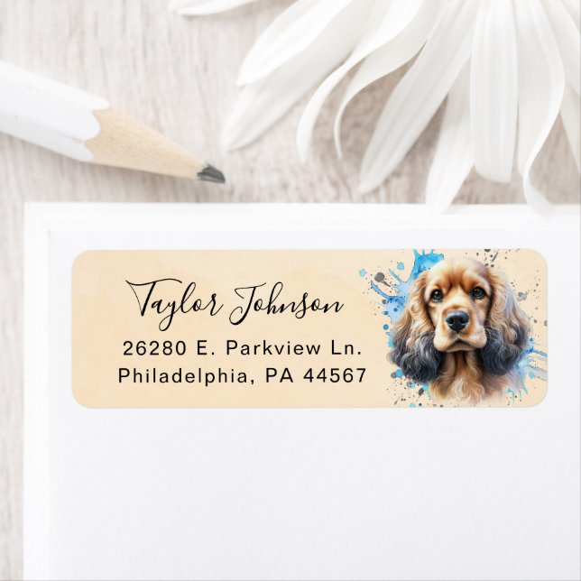 Cocker Spaniel Return Address Label (Insitu)