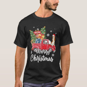 Cocker Spaniel Ride Red Truck Merry Christmas Paja T-Shirt
