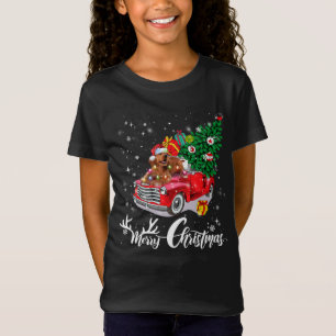 Cocker Spaniel Rides Red Truck Christmas Pajama T-Shirt