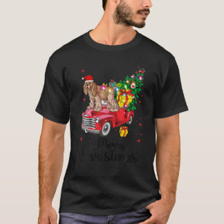 Cocker Spaniel Rides Red Truck Christmas Pajama T  T-Shirt
