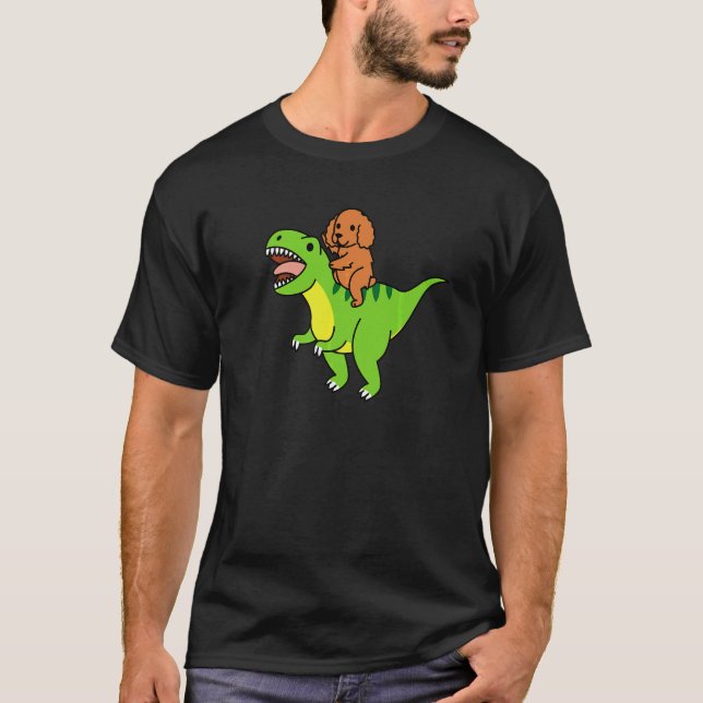 Cocker Spaniel Riding Rex Dinosaur Dog   T-Shirt (Front)