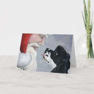 Cocker Spaniel & Santa Dog Art Greeting Card