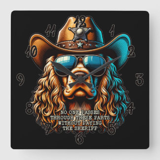 Cocker Spaniel Sheriff Clock – Funny Cowboy Dog