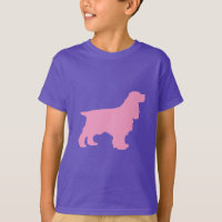 Cocker Spaniel Silhouette in Pink