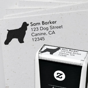 Cocker Spaniel Silhouette Return Address Self-inking Stamp