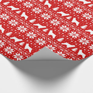 Cocker Spaniel Silhouettes Dogs Christmas Pattern Wrapping Paper