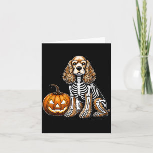 Cocker Spaniel Skeleton Jack O Lantern Funny Dog Card