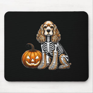 Cocker Spaniel Skeleton Jack O Lantern Funny Dog Mouse Mat