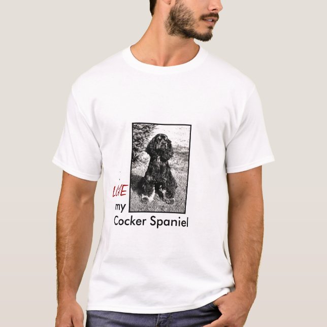 Cocker Spaniel Sketch on Short Sleeve Shirt (Front)