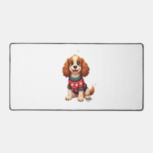 Cocker Spaniel Snowflake Glow dog Desk Mat