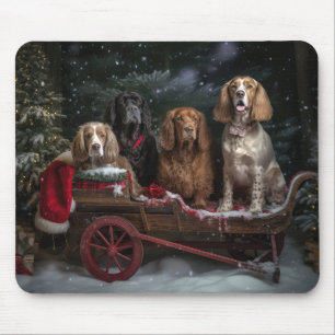 Cocker Spaniel Snowy Sleigh Christmas Decor Mouse Mat