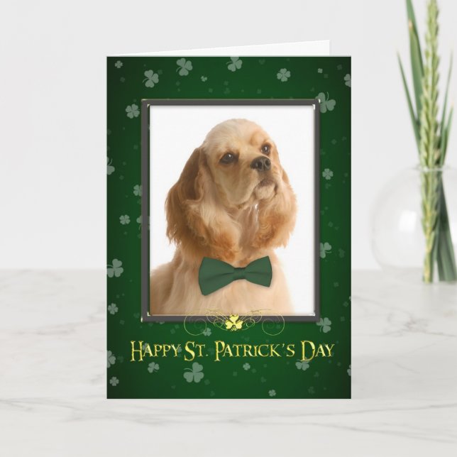 Cocker Spaniel St. Patrick's Day Card (Front)