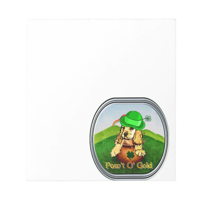 Cocker Spaniel St Patricks Day Notepad (Front)