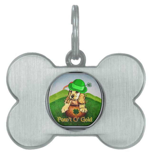 Cocker Spaniel St Patricks Day Pet Tag (Front)