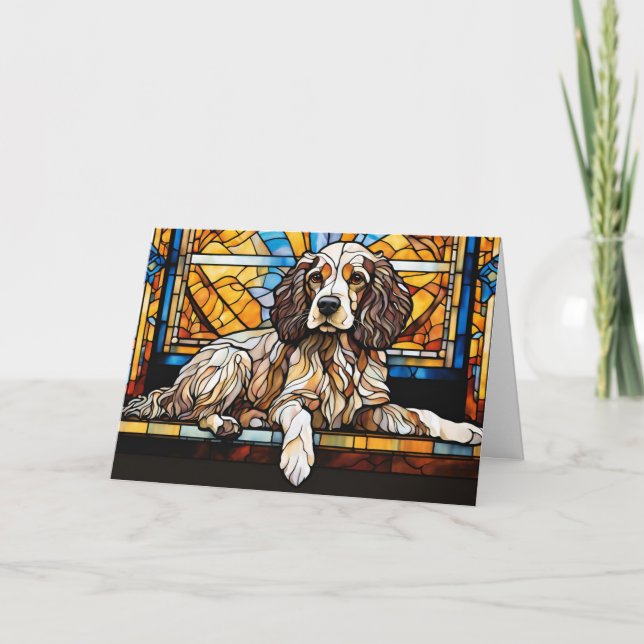 Cocker Spaniel Stained Glas Card (Front)