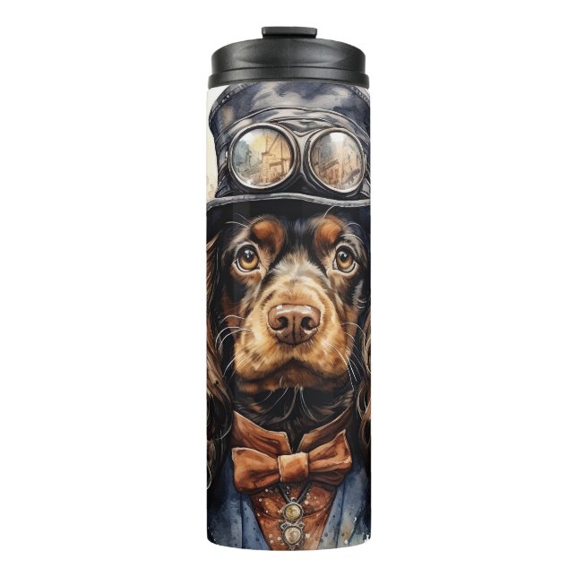 Cocker Spaniel Steampunk Dog Thermal Tumbler (Front)