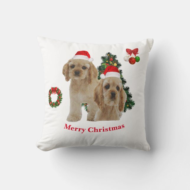 Cocker spaniel  throw pillow (Front)