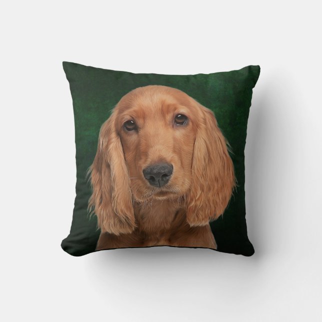 Cocker Spaniel Throw Pillow (Front)