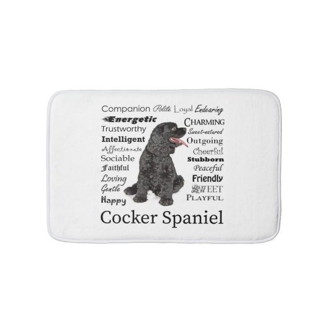 Cocker Spaniel Traits Bath Mat (Front)