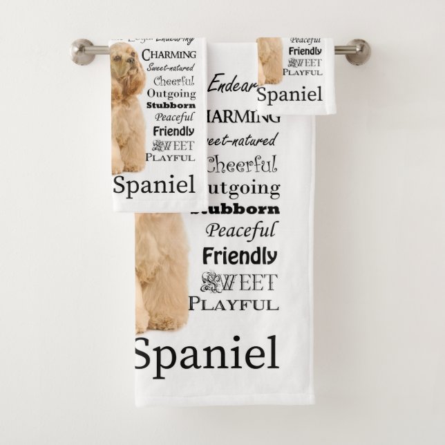 Cocker Spaniel Traits Bath Towel Set (Insitu)