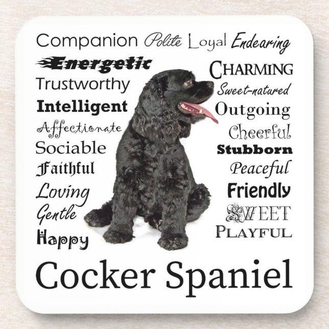 Cocker Spaniel Traits Coasters (Front)