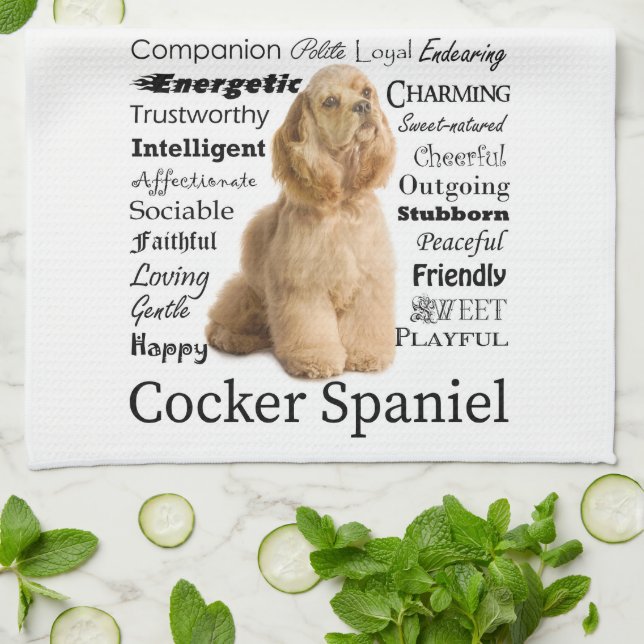 Cocker Spaniel Traits Kitchen Towel (Folded)