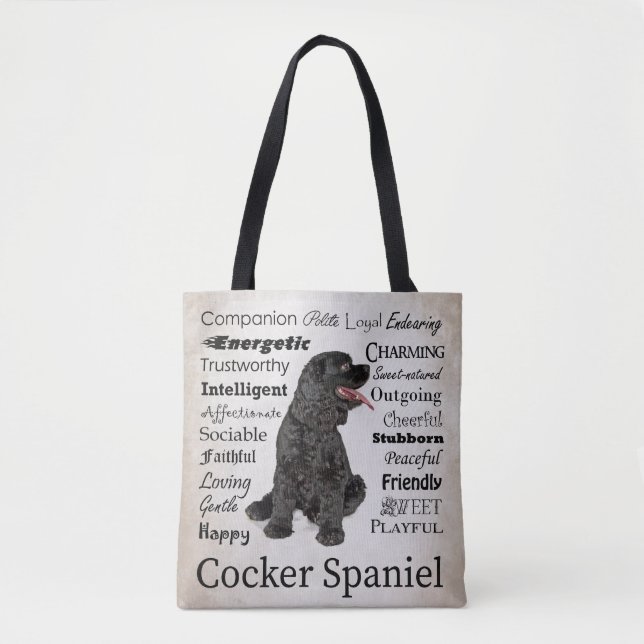 Cocker Spaniel Traits Tote (Front)