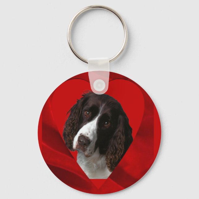 Cocker Spaniel Valentine Key Ring (Front)