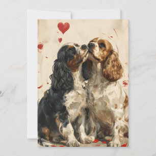 Cocker spaniel Valentine's day Holiday Card