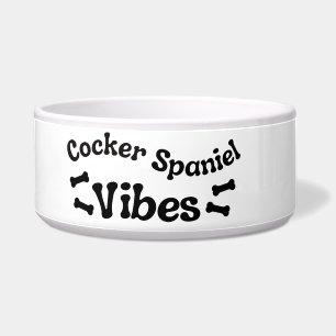 Cocker Spaniel Vibes Ceramic Dog Bowl