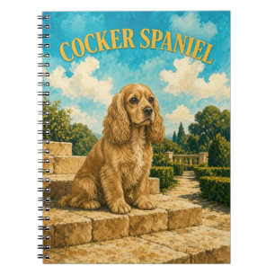 Cocker Spaniel, Vintage Watercolor Dog Art Notebook