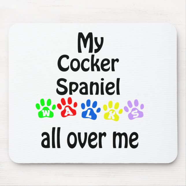 Cocker Spaniel Walks Design Mouse Mat (Front)