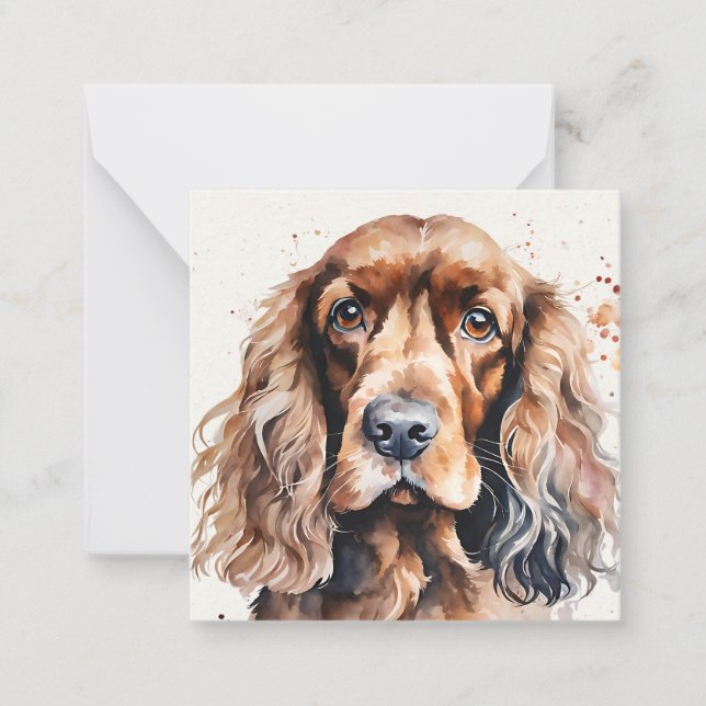 Cocker Spaniel Watercolour Card (Front)