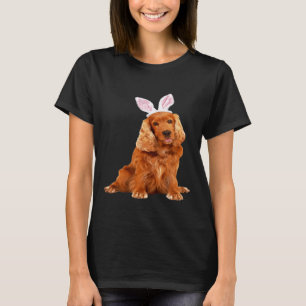 Cocker Spaniel Wearing Easter Bunny Ears Dog T-Shirt