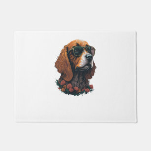 Cocker Spaniel wearing Shades - Flower Splash Doormat