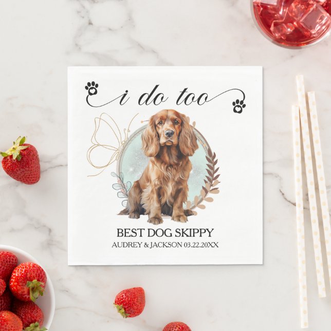 Cocker Spaniel Wedding Napkins With Dogs Photo (Insitu)