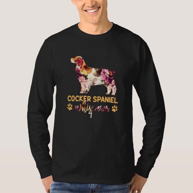 Cocker Spaniel Whisperer Flower Dog T-Shirt (Front)