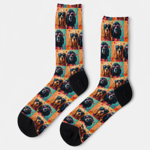 Cocker Spaniel With Heart Roses Valentine's Day  Socks