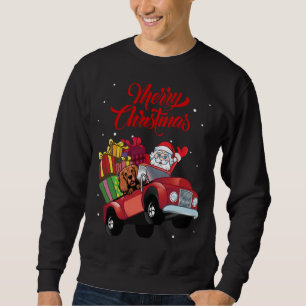 Cocker Spaniel With Santa Claus In Red Truck Dog Sweatshirt