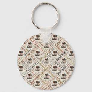 Cocker Spaniel Word Art Key Ring