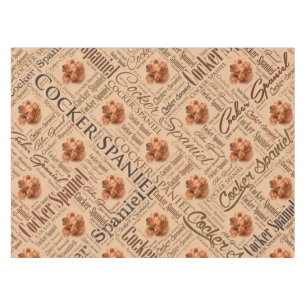 Cocker Spaniel Word Art Tablecloth