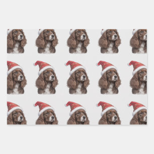 cocker spaniel xmas paper