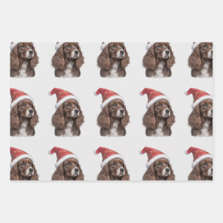 cocker spaniel xmas paper