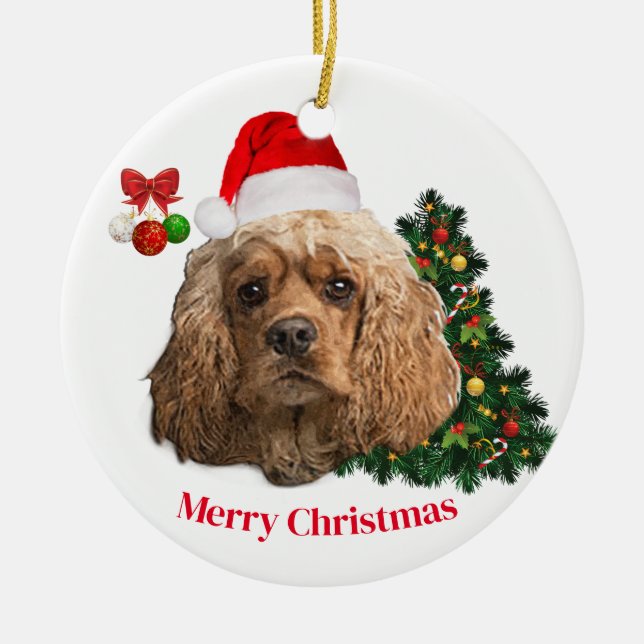 Cocker Spaniels Ceramic Tree Decoration (Front)