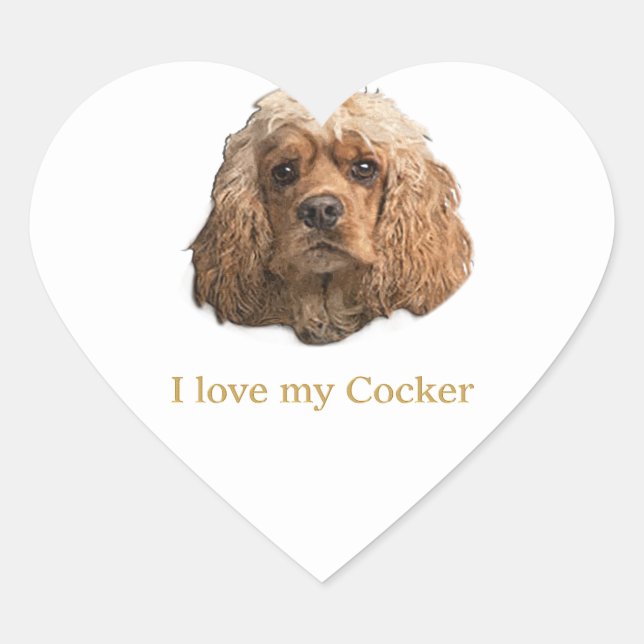 cocker Spaniels Heart Sticker (Front)