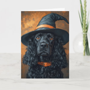Cocker Witch Halloween Holiday Card